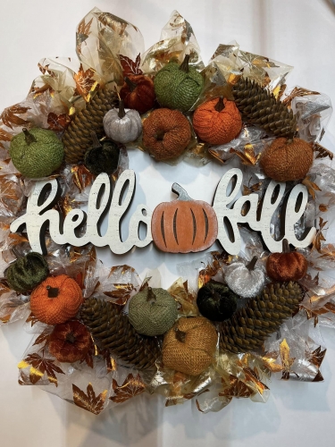 HELLO FALL MULTI PUMPKIN WREAT